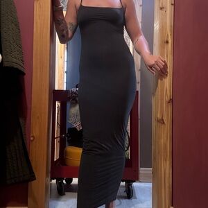 SKIMS Charcoal Maxi Dress